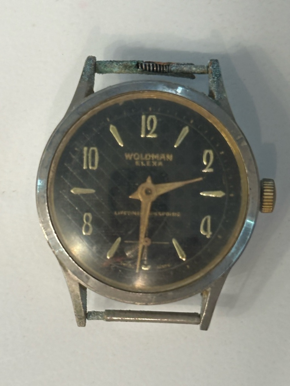 Men’s Black Dial Wristwatch with Gold Accents